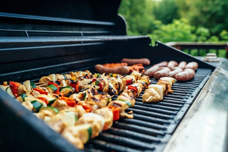 BBQ - grilled barbecues on black and gray grill